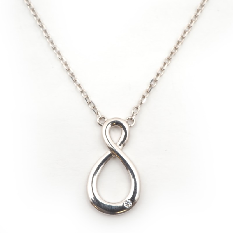 Collier fantaisie femme carador en  argent avec oxyde de zirconium motif infini