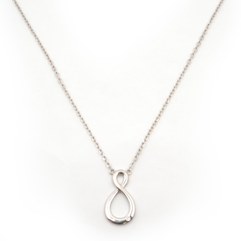 Collier fantaisie femme carador en  argent avec oxyde de zirconium motif infini