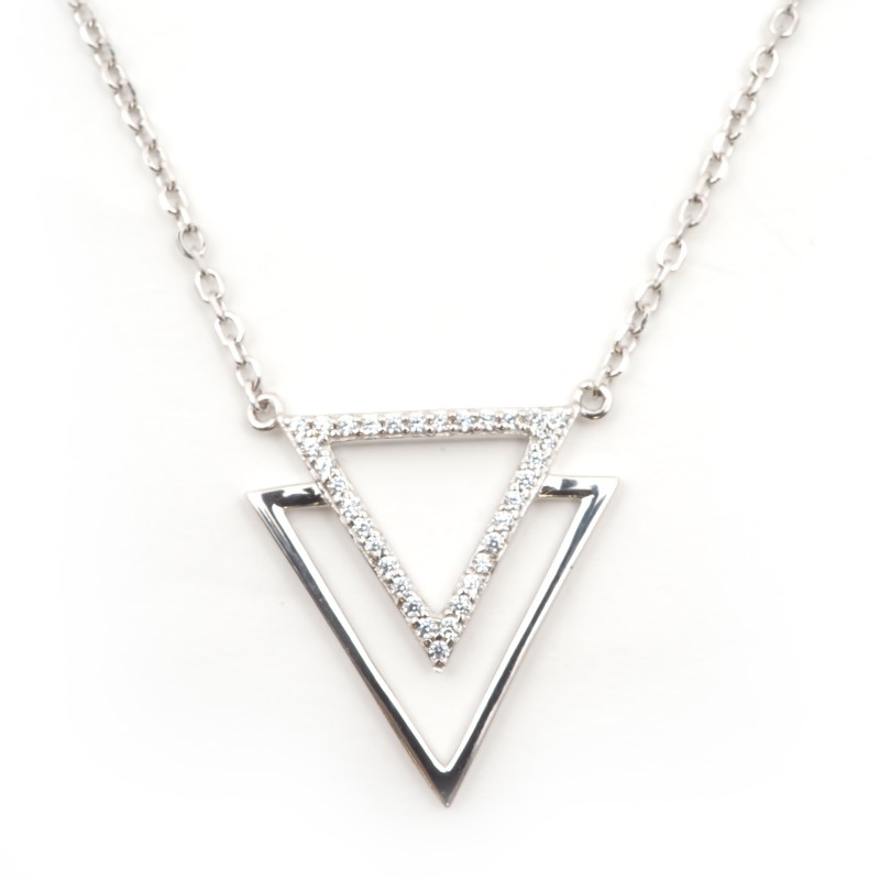 Collier femme Carador argent 925/000 motif triangle