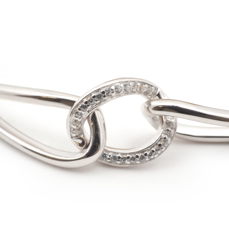 Bracelet rigide femme carador en argent avec oxydes de zirconium