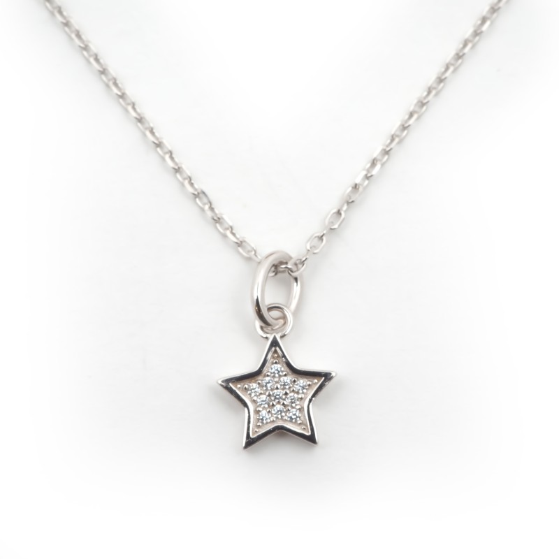 Collier femme carador en argent motif étoile avec oxydes de zirconium