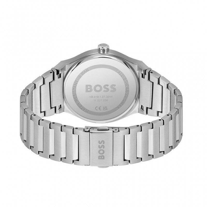 Montre Hugo Boss Candor en acier argenté et cadran bleu