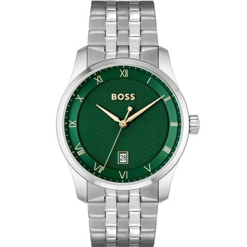 Montre Hugo Boss Principle en acier argenté et cadran vert