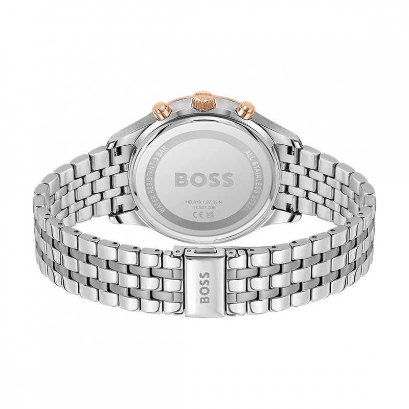 Montre Hugo Boss Avery en Acier Argenté et lunette dorée