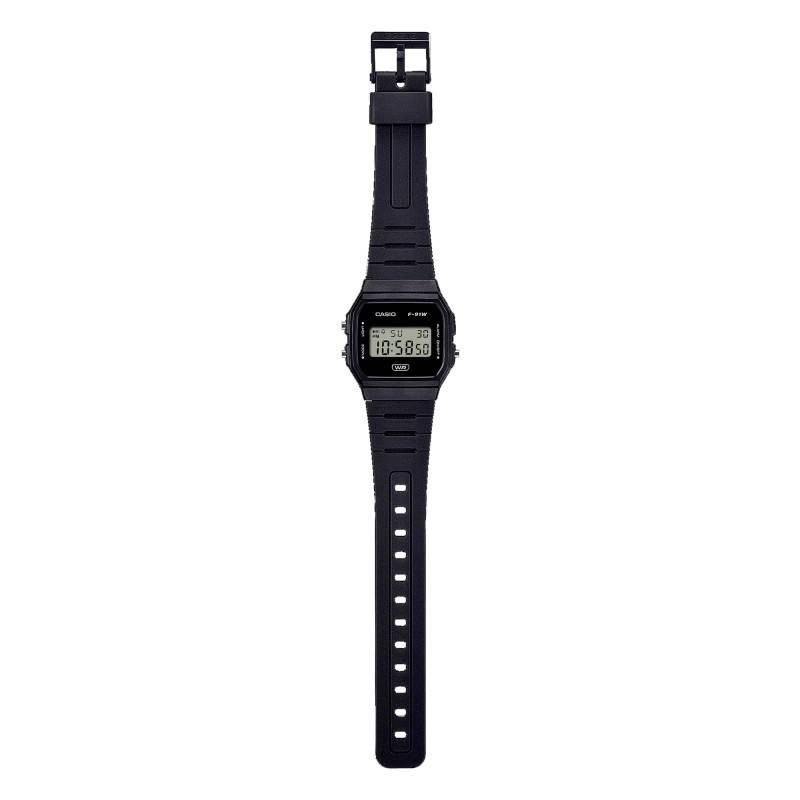 Montre Casio Mixte Timeless bracelet en résine noire