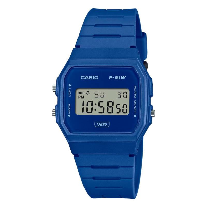 Montre Casio Mixte Timeless bracelet en résine bleu