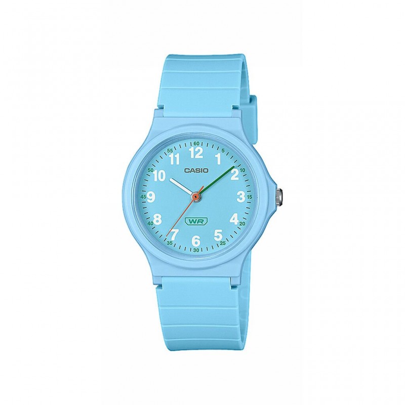 Montre Casio Timeless ronde en résine bleu