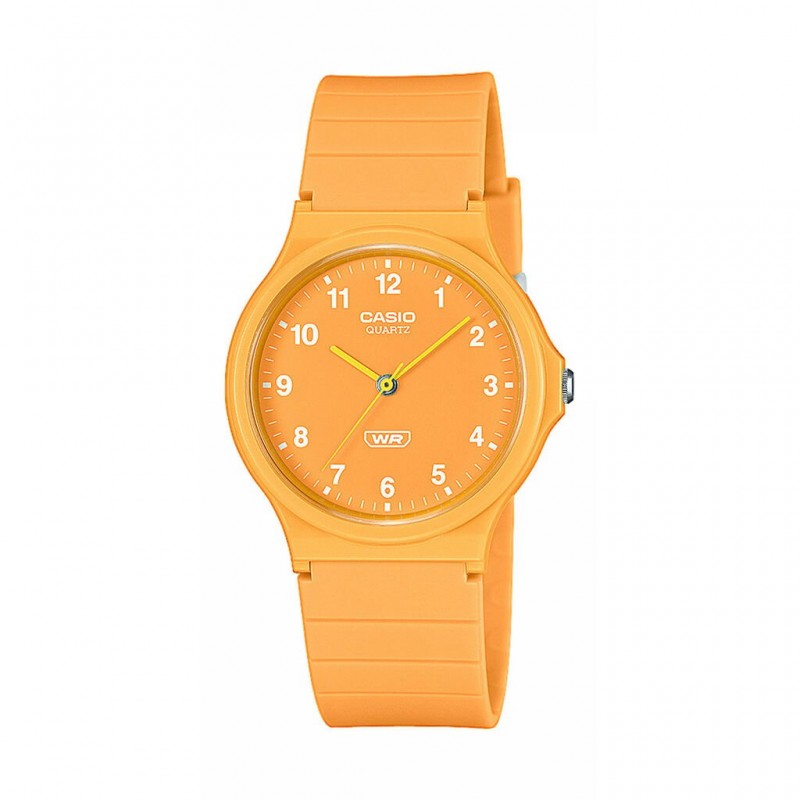 Montre Casio Timeless ronde en résine orange