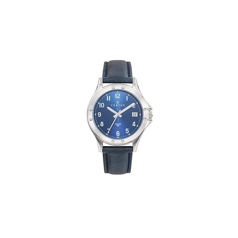 Montre Certus homme Bracelet en cuir bleu Multifonction