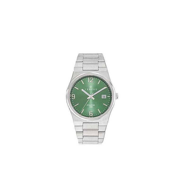 Montre Homme Certus Acier argenté Cadran vert avec dateur