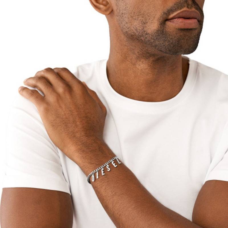 Bracelet/chaîne de cheville Mixte Diesel en acier argenté