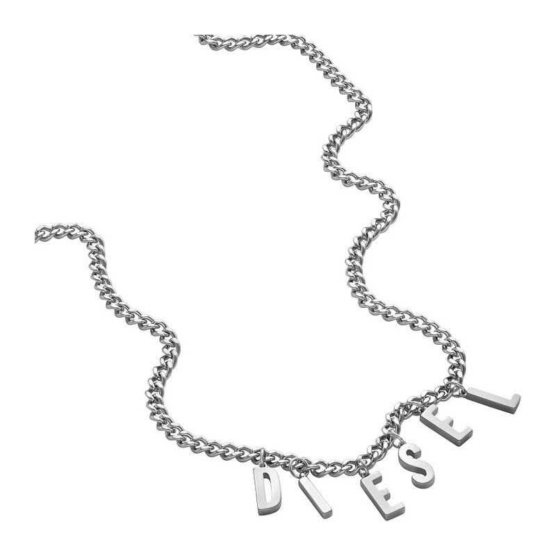 Collier Mixte Diesel en acier argenté