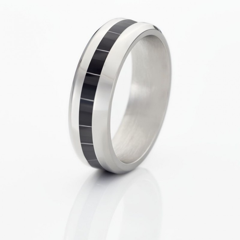 Bague Homme Phebus en Acier Blanc