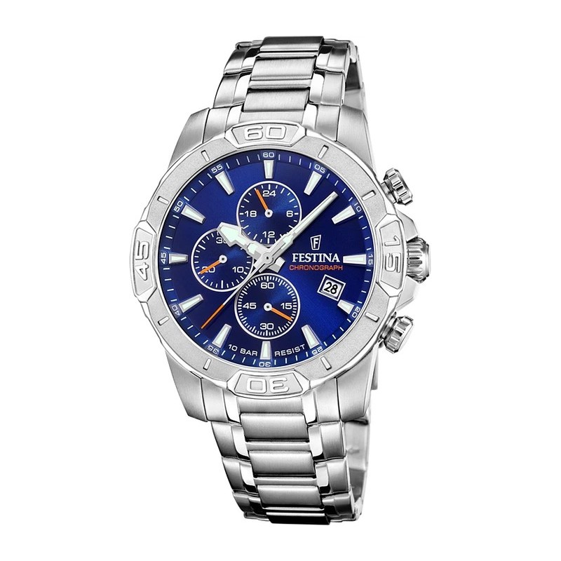 Montre Festina Timeless Chronographe en acier argenté