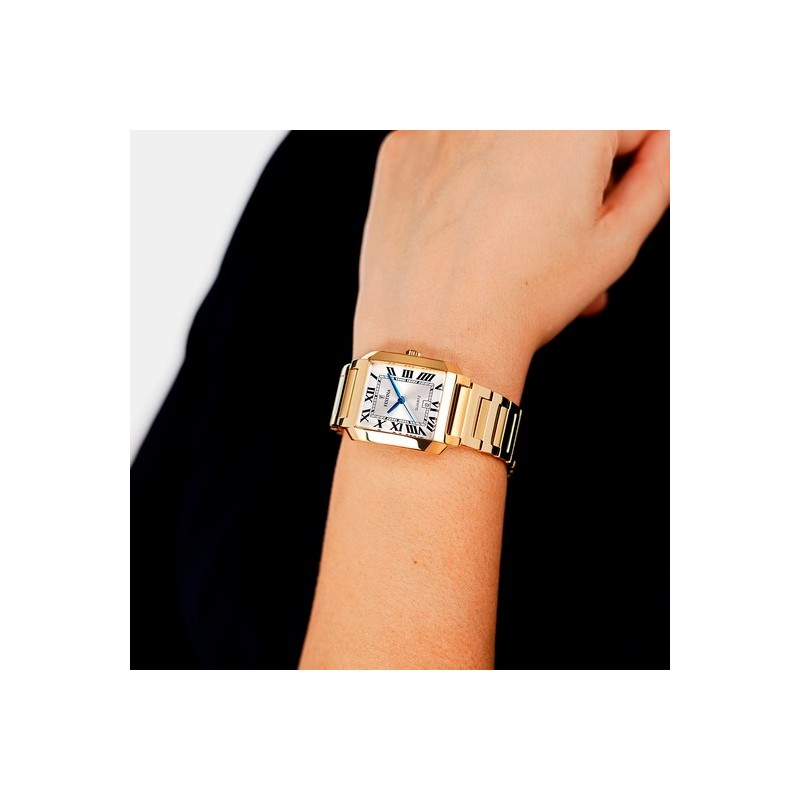 Montre Festina en Acier Doré rectangulaire et index bleus