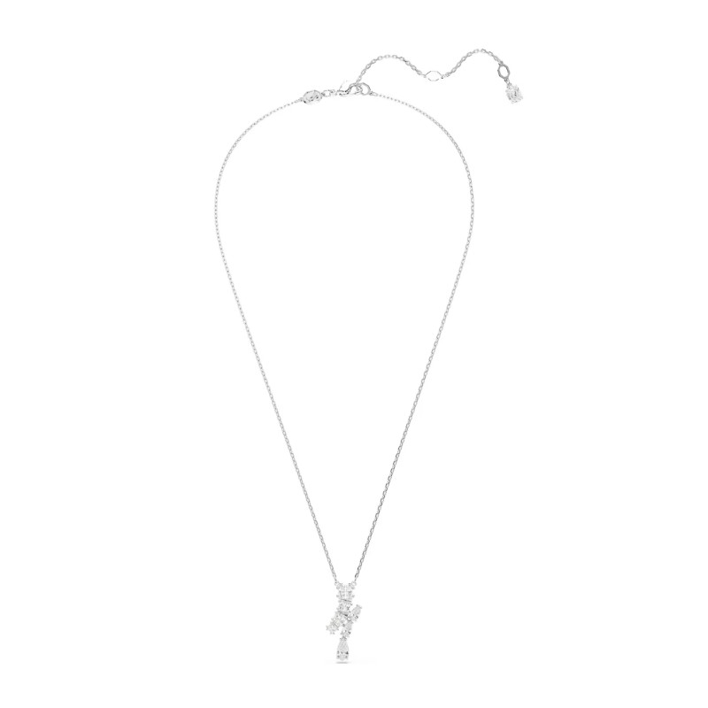 Collier femme Swarovski Matrix métal argenté et pendentif avec cristaux blancs