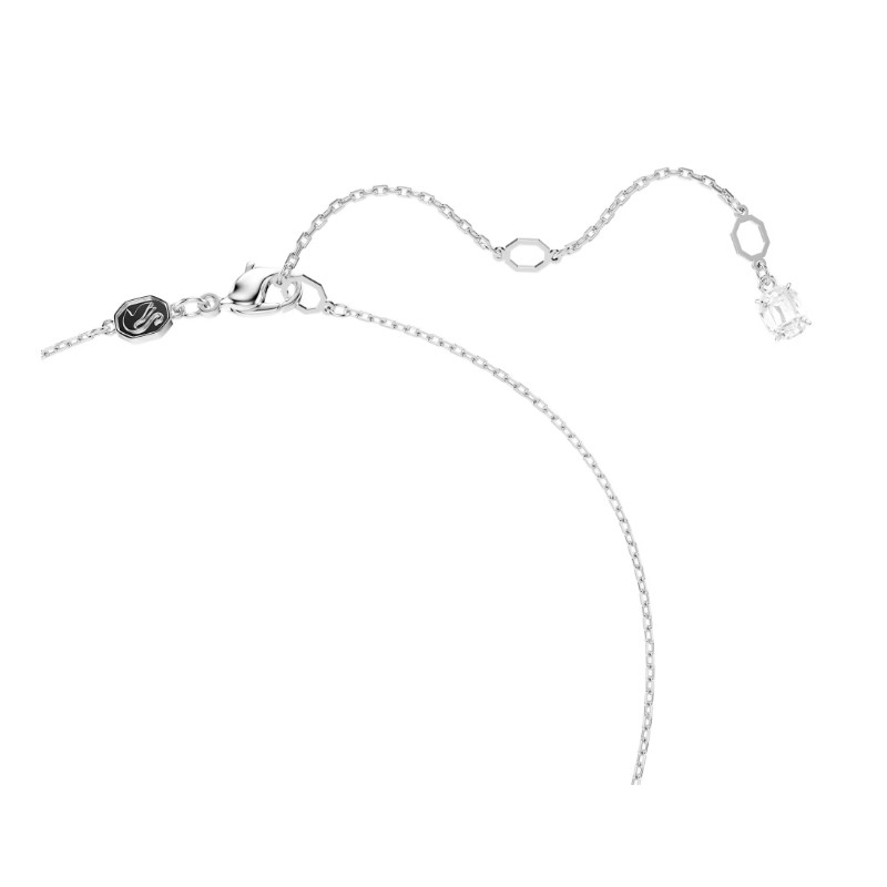 Collier femme Swarovski Matrix métal argenté et pendentif avec cristaux blancs