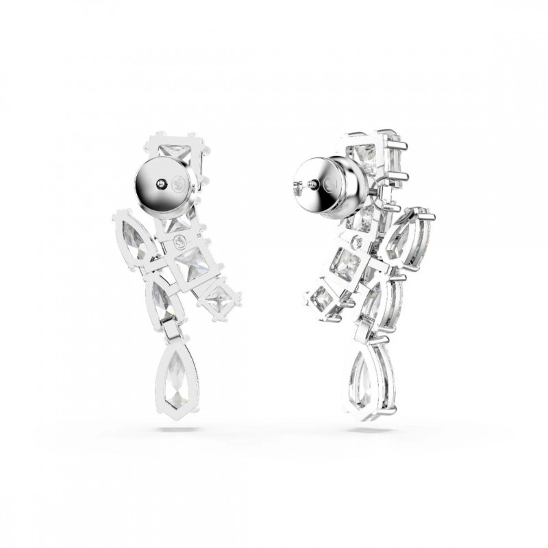 Boucles d'oreilles Femme Swarovski Martix clous métal argenté et cristaux