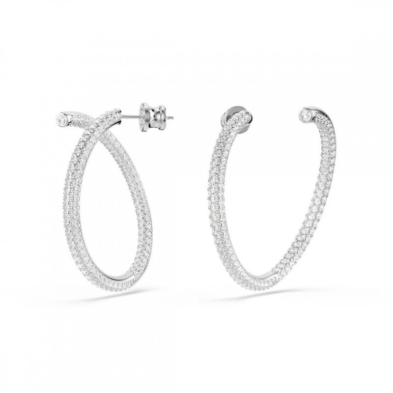 Boucles d'oreilles Femme Swarovski Dextera clous en métal argenté et cristaux