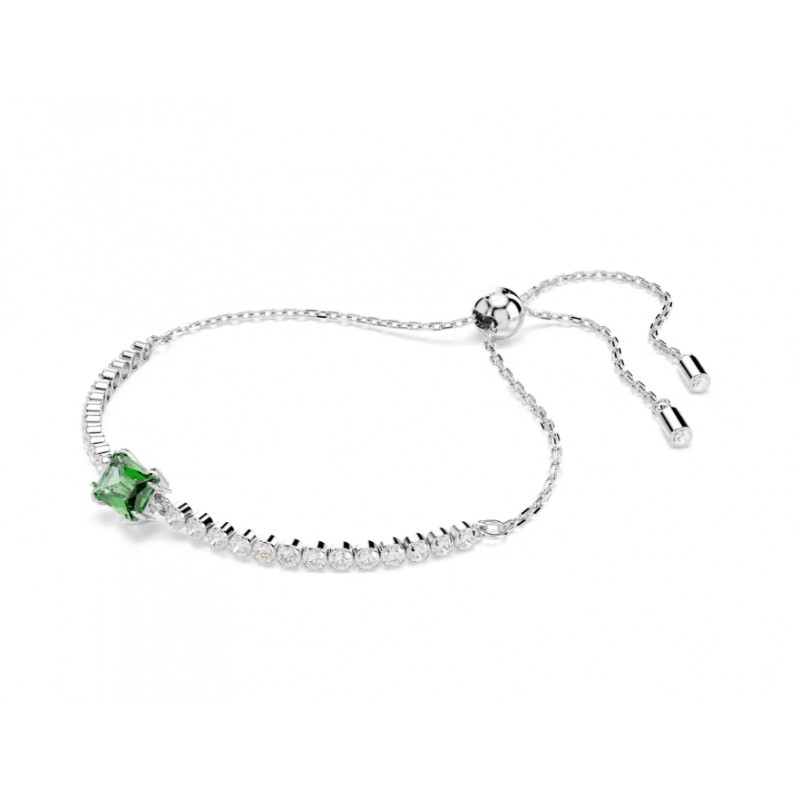Bracelet Femme Swarovski Matrix en métal argenté avec cristaux et oxyde vert