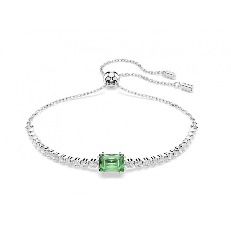 Bracelet Femme Swarovski Matrix en métal argenté avec cristaux et oxyde vert