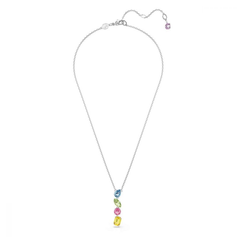 Collier femme Swarovski Gema en métal argenté avec cristaux multicolores