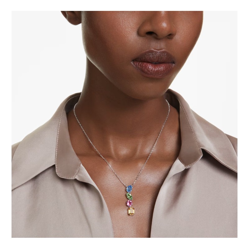 Collier femme Swarovski Gema en métal argenté avec cristaux multicolores