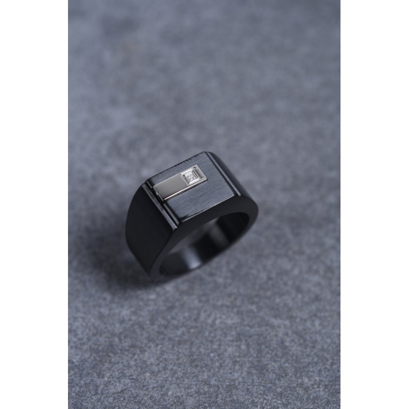 Bague Christiano Homme Phebus Noir en Acier