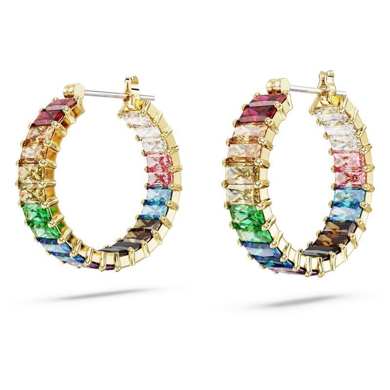 Boucles d'oreilles Femme Swarovski Matrix en métal placage ton or et oxydes multicolores