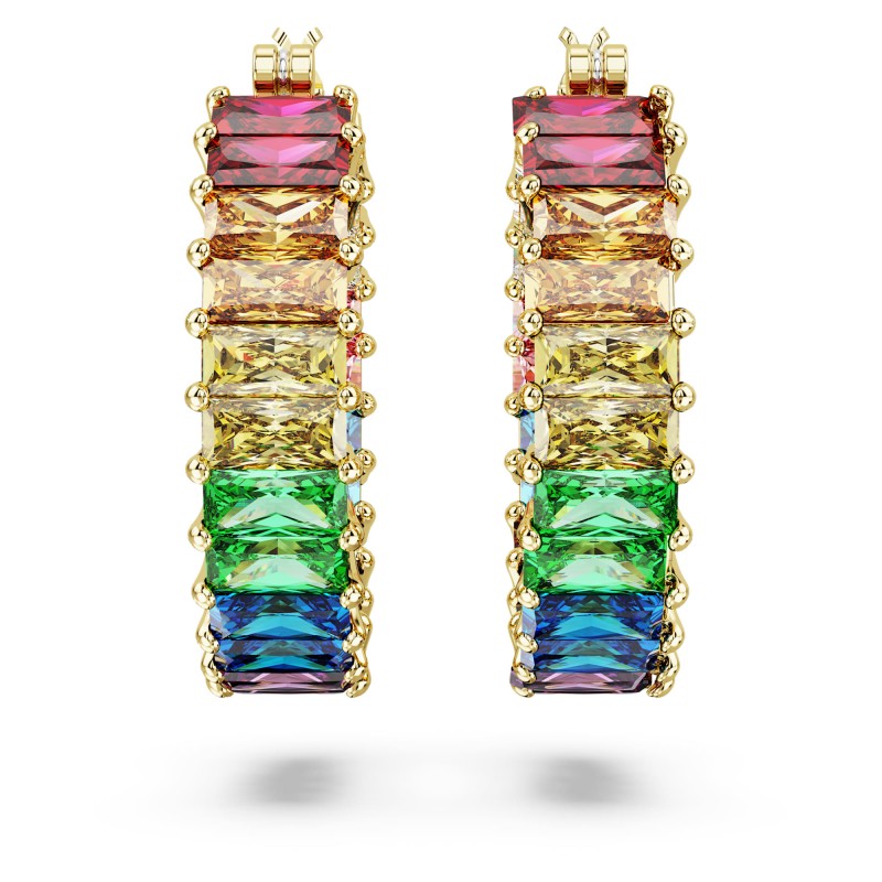 Boucles d'oreilles Femme Swarovski Matrix en métal placage ton or et oxydes multicolores
