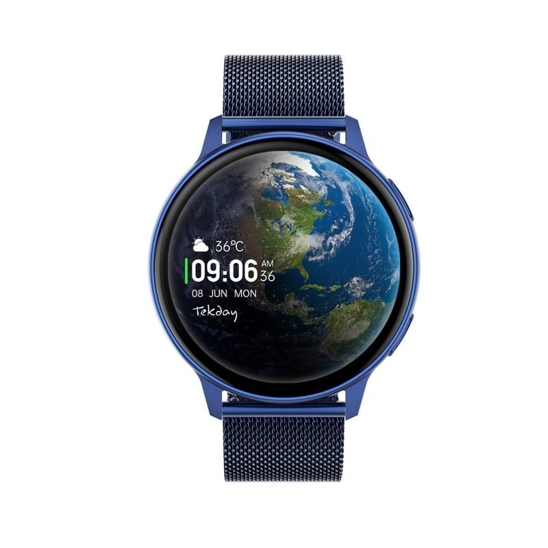 Montre bleue unisexe Tekday acier maille millanaise