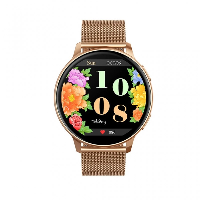 Montre unisexe Tekday acier maille millanaise doré rose