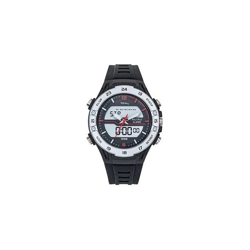 Montre Homme Tekday Double Affichage silicone noir