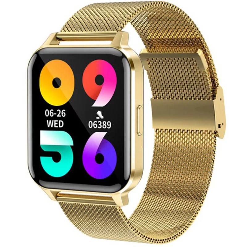 Montre Connectée Femme Smarty2.0 en Acier et PVD Doré