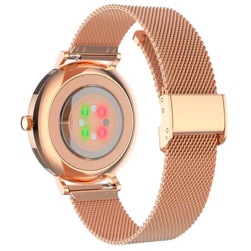 Montre connectée Unisexe Smarty 2.0 Super Slim Amoled en Acier et PVD Doré Rose