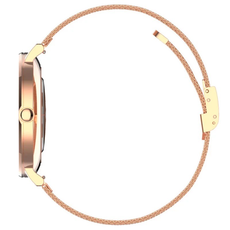 Montre connectée Unisexe Smarty 2.0 Super Slim Amoled en Acier et PVD Doré Rose