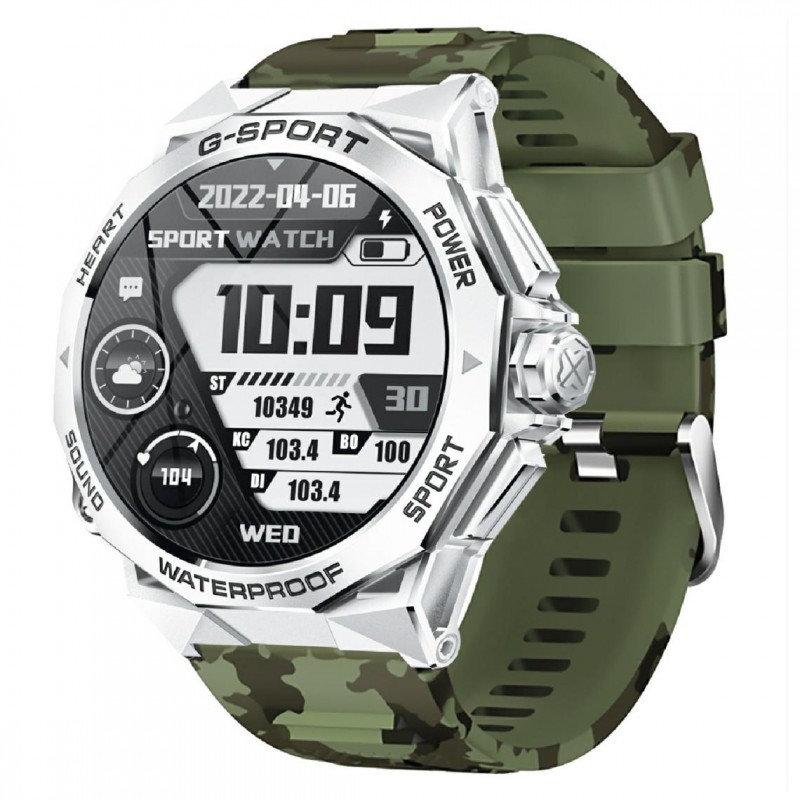 Montre Connectée Homme Smarty 2.0 Outdoor AMOLED bracelet en silicone Vert