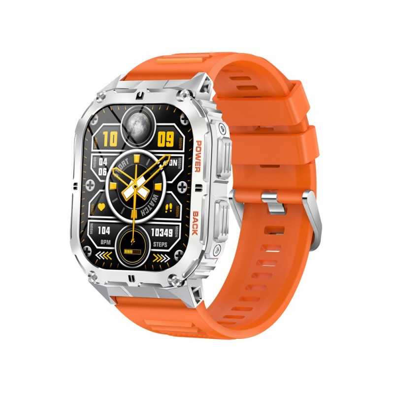 Montre Connectée Homme Smarty Compass Amoled bracelet en silicone orange