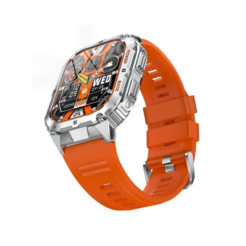 Montre Connectée Homme Smarty Compass Amoled bracelet en silicone orange