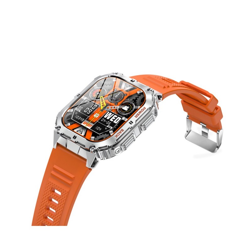 Montre Connectée Homme Smarty Compass Amoled bracelet en silicone orange