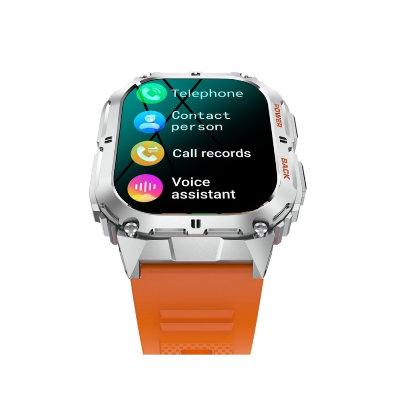 Montre Connectée Homme Smarty Compass Amoled bracelet en silicone orange