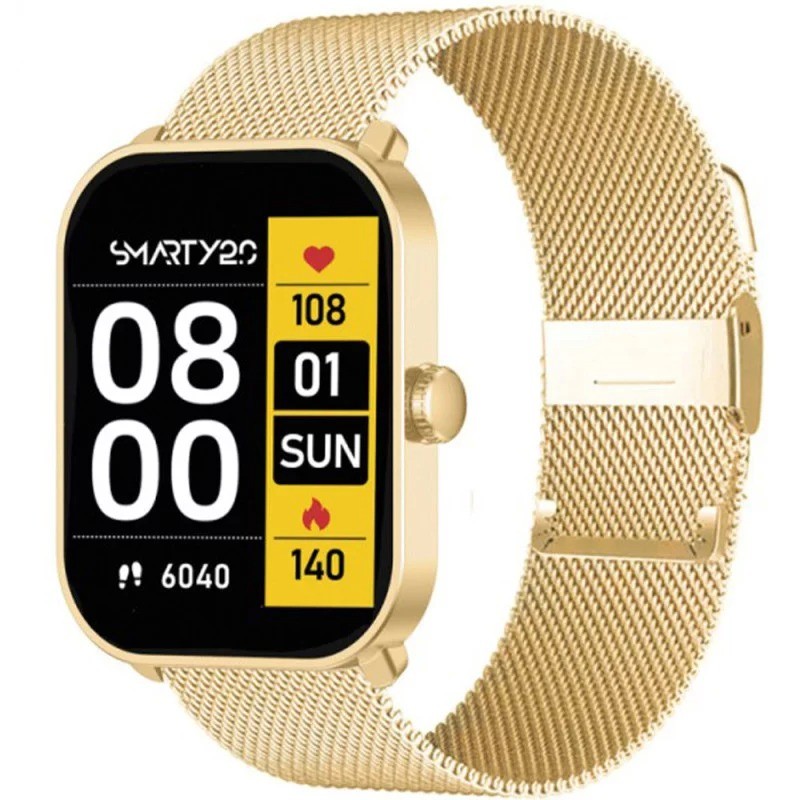 Montre Connectée UNISEXE Smarty2.0 Super Amoled acier et PVD Doré