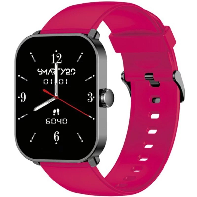 Montre Connectée Femme Smarty 2.0 Super Amoled en Silicone Rose