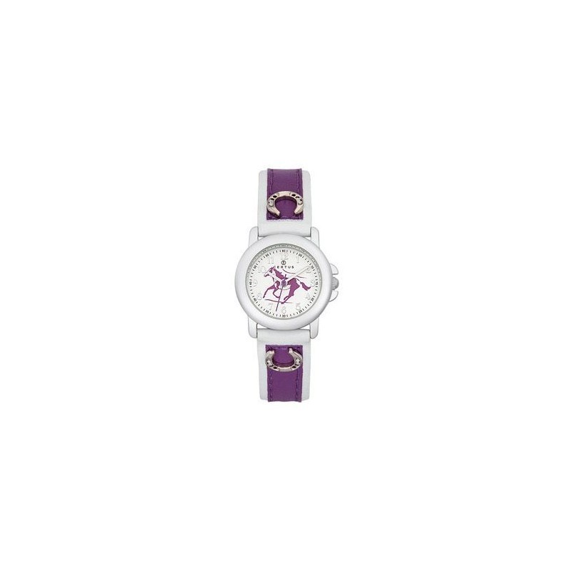 Montre Certus Junior Fille - Sur le thème de l'équitation - Cuir violet