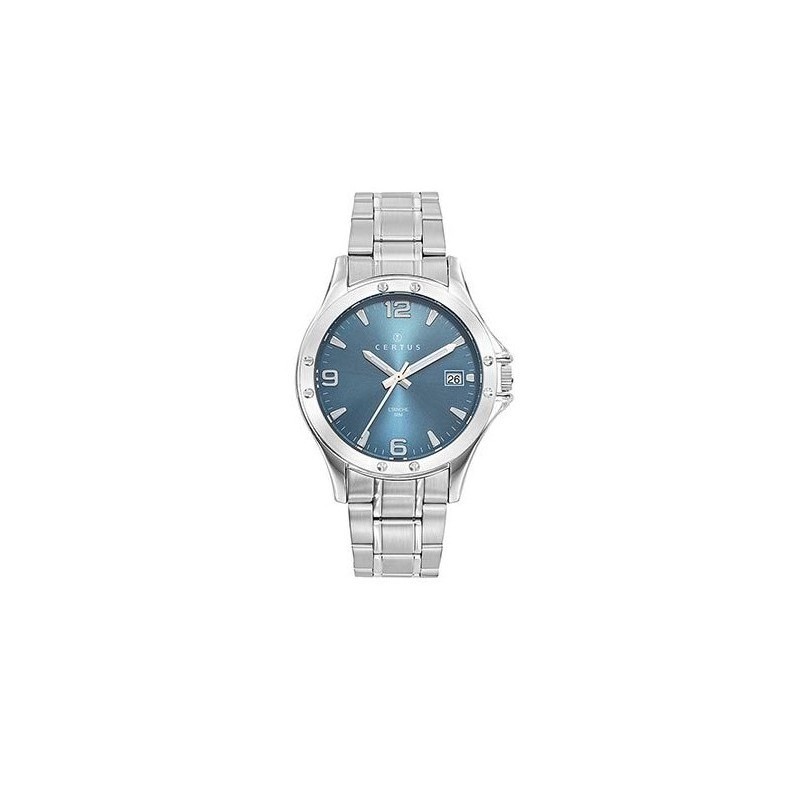 Montre Homme Certus en acier argenté Cadran bleu
