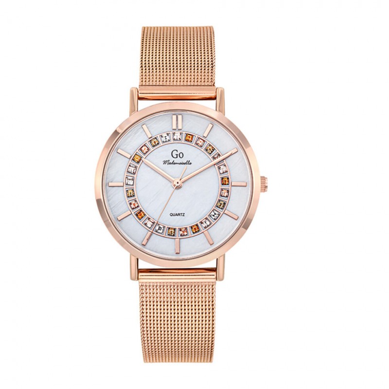 Montre Femme GO Mademoiselle en Métal Doré Rose