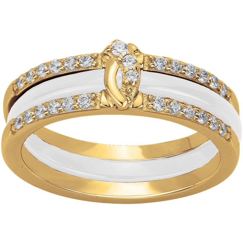 Bague femme Carador en plaqué or et oxydes de zirconium