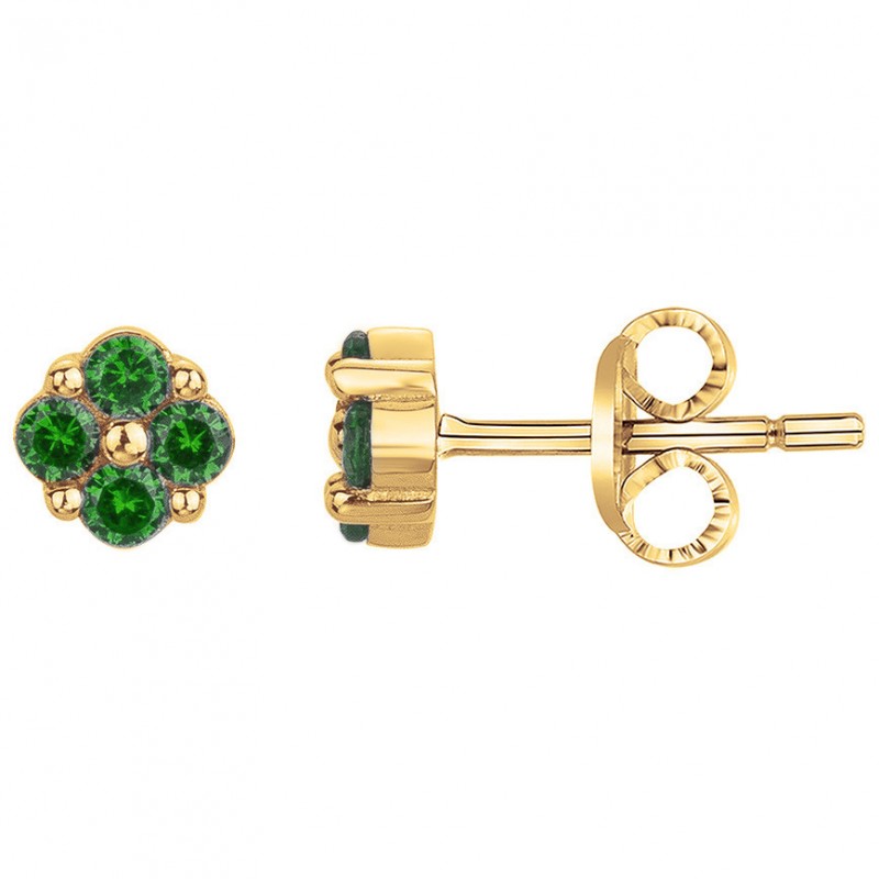 Boucles d'oreilles Femme Carador - Plaqué or - avec spinelles verts
