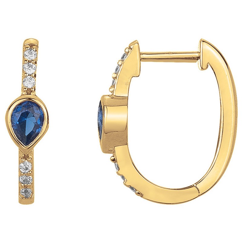 Boucles d'oreilles Fantaisie Femme Carador - Plaqué or - avec spinelles bleu