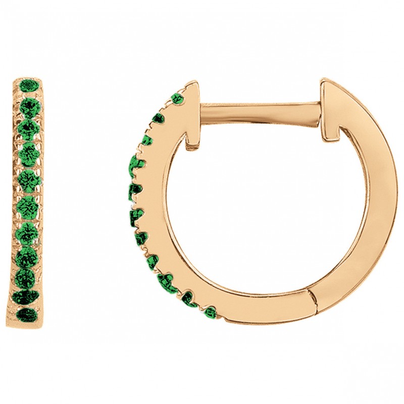 Boucles d'oreilles Fantaisie Femme Carador - Plaqué or - avec spinelles verts